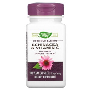 Nature's Way Echinacea & Vitamin C 461 mg 100 Vegan Capsules 033674004173