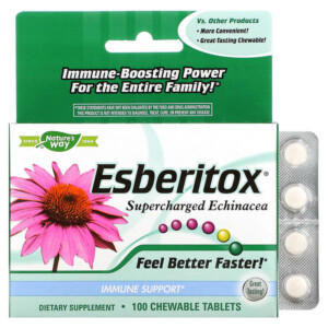 Nature's Way Esberitox Supercharged Echinacea 100 Chewable Tablets 763948099511