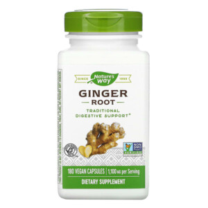 Nature's Way Ginger Root 550 mg 180 Vegan Capsules 033674131084