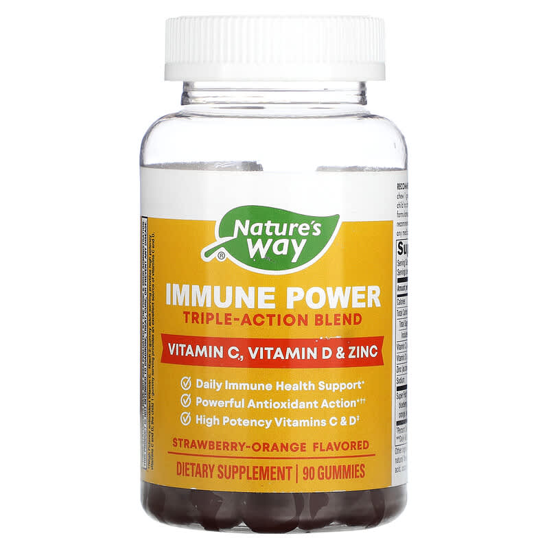 Nature's Way Immune Power Triple-Action Blend Strawberry-Orange 90 Gummies 3 Nature's Way Immune Power Triple-Action Blend Strawberry-Orange 90 Gummies 033674142622