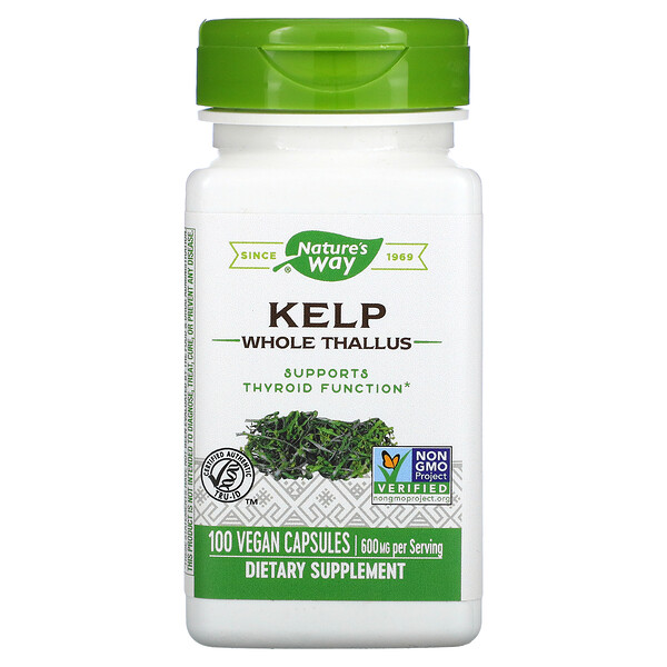 Nature's Way Kelp Whole Thallus 600 mg 100 viên 6 nature s way kelp whole thallus 600 mg 100 vegan capsules 107197