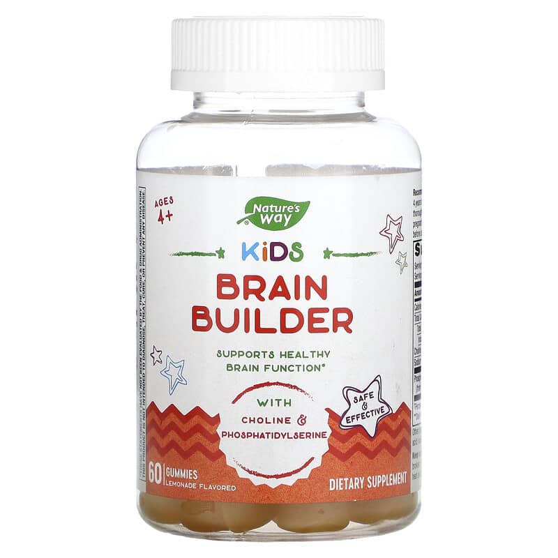 Nature's Way Kids Brain Builder Ages 4+ Lemonade 60 Gummies 3 Nature's Way Kids Brain Builder Ages 4+ Lemonade 60 Gummies 033674138823