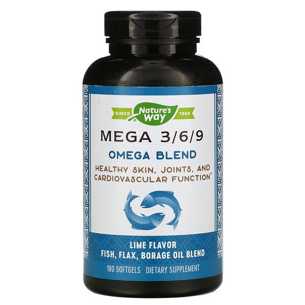 Mua Nature's Way Mega 3/6/9 Omega Blend Lime Flavor 180 Softgels giảm giá rẻ Hà nội TPHCM
