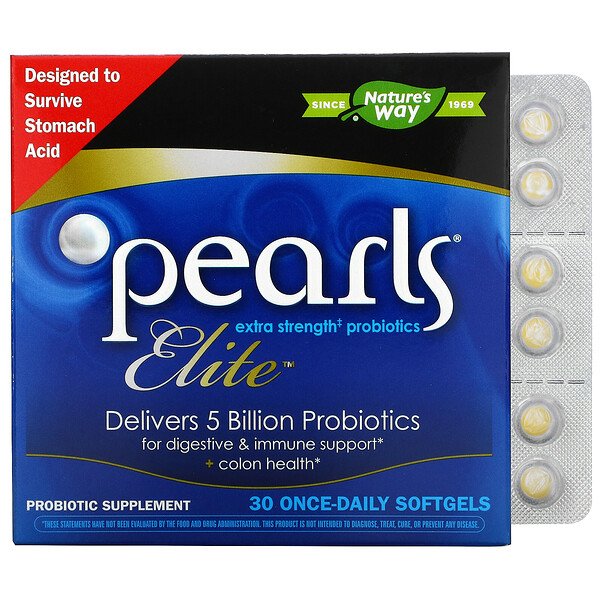 Nature's Way Pearls Elite Extra Strength Probiotics 30 Once-Daily Softgels 3 nature s way pearls elite extra strength probiotics 30 once daily softgels 23943