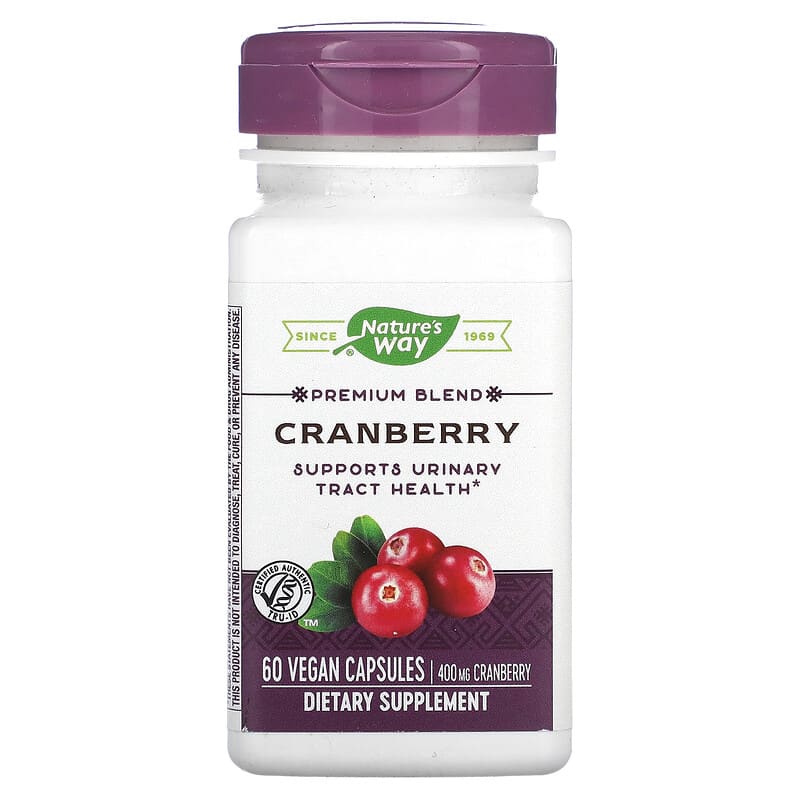 Nature's Way Premium Blend Cranberry 400 mg 60 Vegan Capsules 3 Nature's Way Premium Blend Cranberry 400 mg 60 Vegan Capsules 033674151341