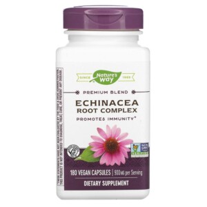 Nature's Way Premium Blend Echinacea Root Complex 450 mg 180 Vegan Capsules 033674122082