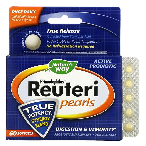 Nature's Way Primadophilus Reuteri Pearls 60 Softgels 2 nature s way primadophilus reuteri pearls 60 softgels 14704