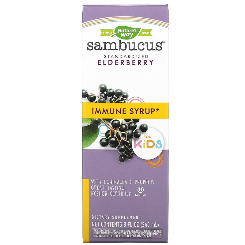 Nature's Way Sambucus for Kids Standardized Elderberry Immune Syrup 8 fl oz (240 ml) 3 Nature's Way Sambucus for Kids Standardized Elderberry Immune Syrup 8 fl oz (240 ml) 033674153598
