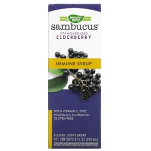 Nature's Way Sambucus Immune Syrup Standardized Elderberry 8 fl oz (240 ml) 033674153338