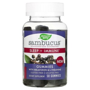 Nature's Way Sambucus Sleep + Immune with Melatonin & L-Theanine 50 Gummies 033674134962