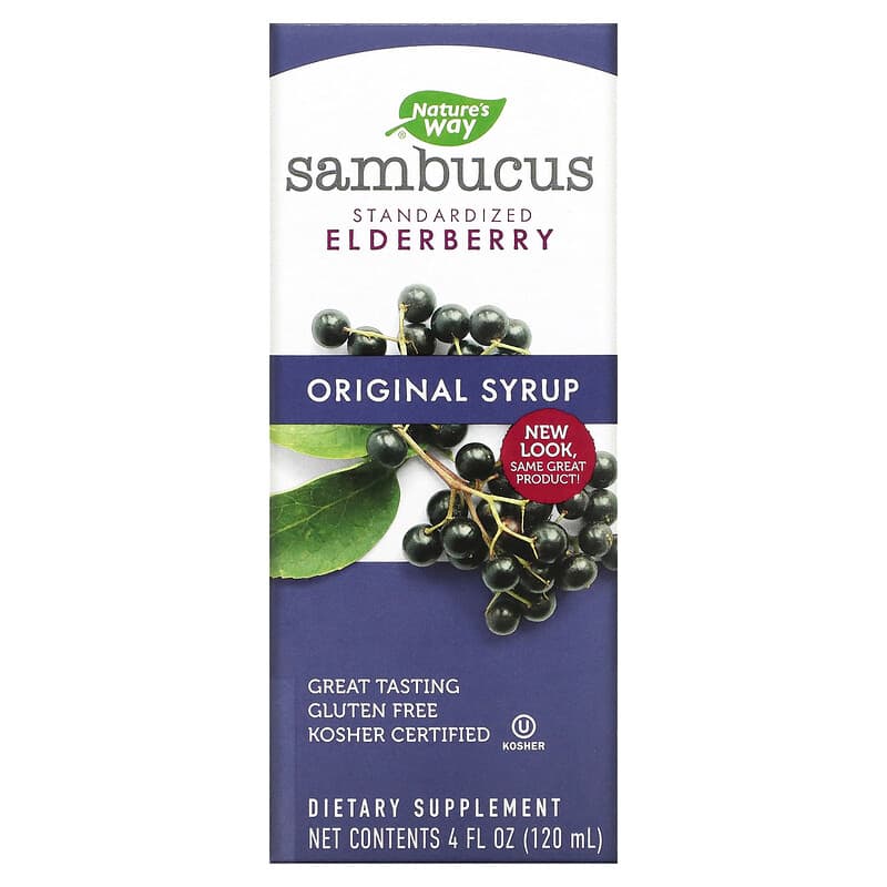 Nature's Way Sambucus Standardized Elderberry Original Syrup 4 oz (120ml) 6 nature s way sambucus standardized elderberry original syrup 4 fl oz 120 ml 8573
