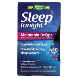 Mua Nature's Way Sleep Tonight Melatonin Drops With L-Theanine & Herbals Cherry 2 oz 59 ml giảm giá rẻ Hà nội TPHCM