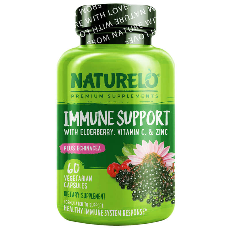NATURELO Immune Support with Elderberry Vitamin C & Zinc plus Echinacea 60 viên 3 naturelo immune support with elderberry vitamin c zinc plus echinacea 60 vegetarian capsules 106717
