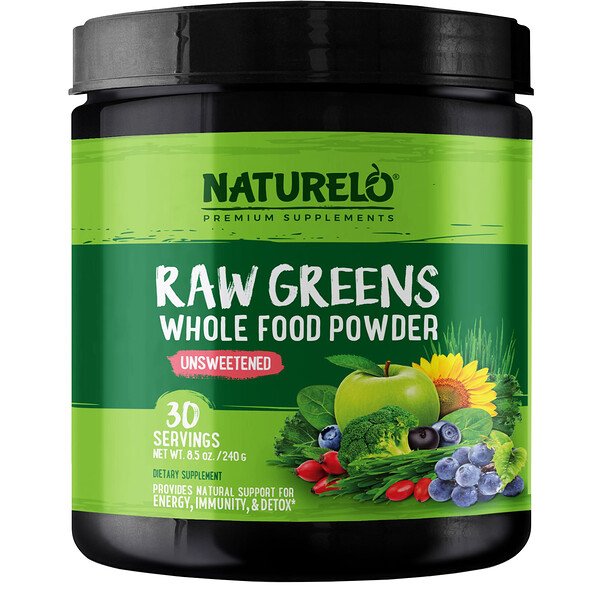Mua NATURELO Raw Greens Whole Food Powder Unsweetened 8.5 oz 240 g giảm giá rẻ Hà nội TPHCM