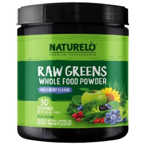Mua NATURELO Raw Greens Whole Food Powder Wild Berry 8.5 oz 240 g giảm giá rẻ Hà nội TPHCM