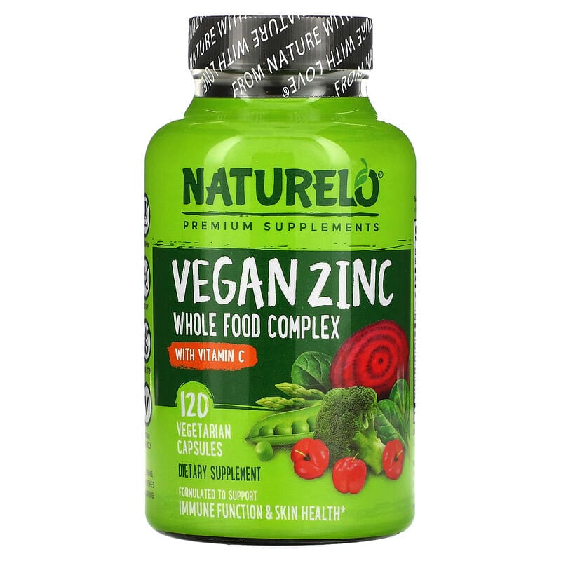 NATURELO Vegan Zinc with Vitamin C 120 Vegetarian Capsules 3 NATURELO Vegan Zinc with Vitamin C 120 Vegetarian Capsules 628110628596