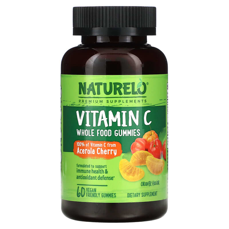 NATURELO Vitamin C Whole Food Gummies Orange 60 Vegan Friendly Gummies 3 NATURELO Vitamin C Whole Food Gummies Orange 60 Vegan Friendly Gummies 628110628718