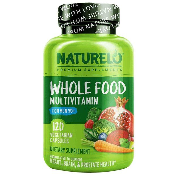 NATURELO Whole Food Multivitamin for Men 50+ 120 viên 3 naturelo whole food multivitamin for men 50 120 vegetarian capsules 97678