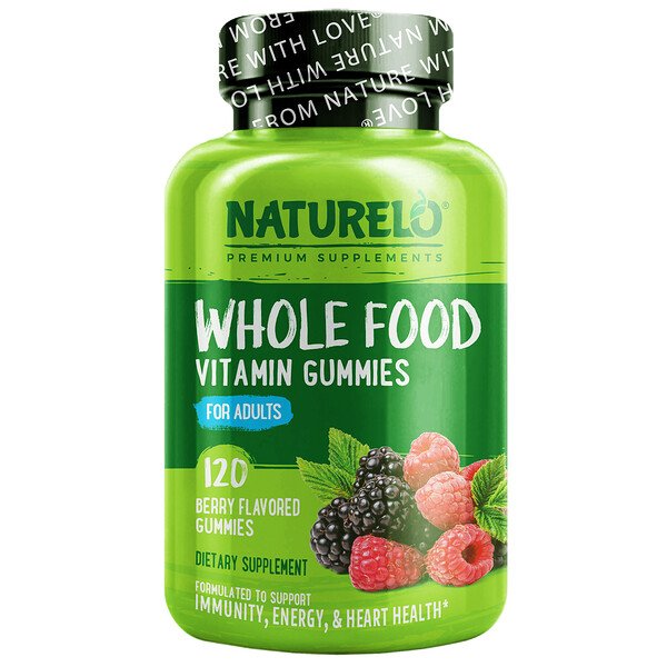 NATURELO Whole Food Vitamin Gummies For Adults Berry 120 Gummies 3 naturelo whole food vitamin gummies for adults berry 120 gummies 99959
