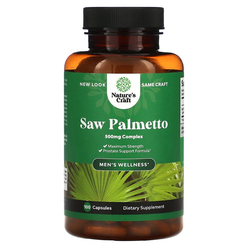 Natures Craft Saw Palmetto 500 mg 100 Capsules 3 Natures Craft Saw Palmetto 500 mg 100 Capsules 806802596303