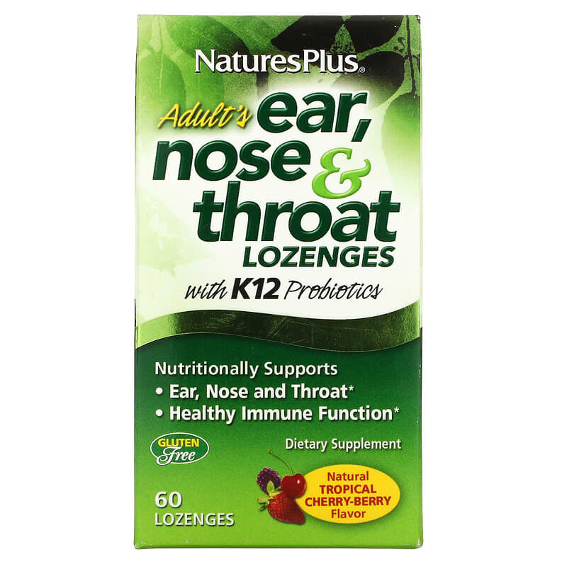 NaturesPlus Adult's Ear Nose & Throat Lozenges Natural Tropical Cherry Berry 60 Lozenges 3 NaturesPlus Adult's Ear Nose & Throat Lozenges Natural Tropical Cherry Berry 60 Lozenges 097467492547