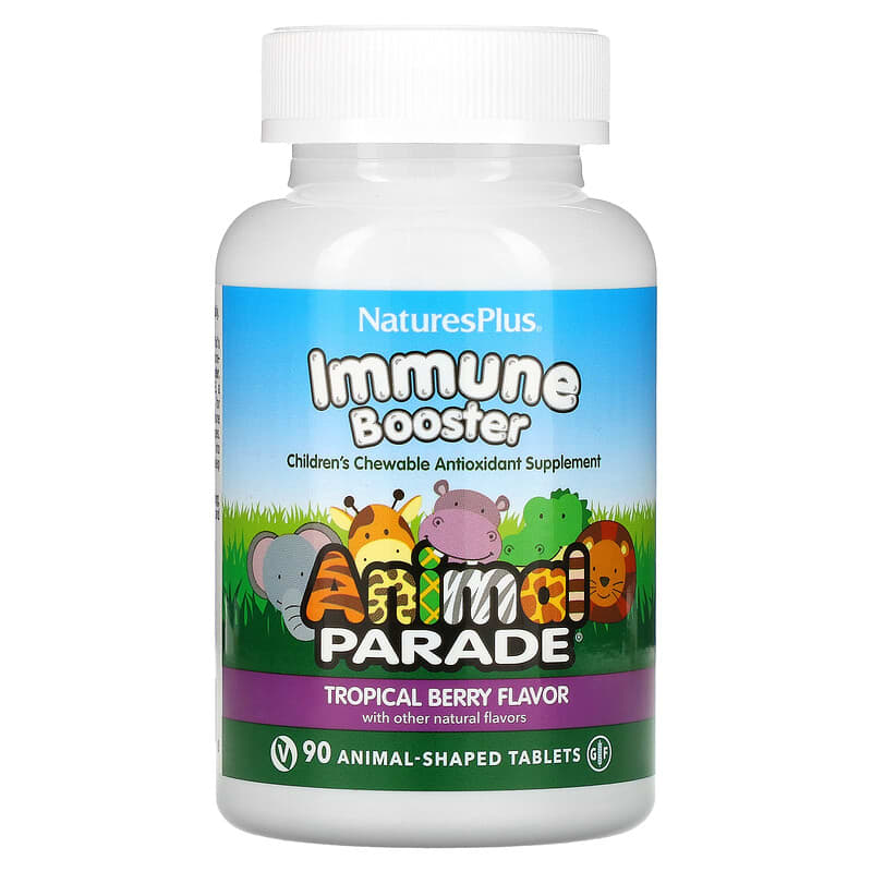 NaturesPlus Animal Parade Kids Immune Booster Tropical Berry 90 Animal-Shaped Tablets 3 NaturesPlus Animal Parade Kids Immune Booster Tropical Berry 90 Animal-Shaped Tablets 097467299788