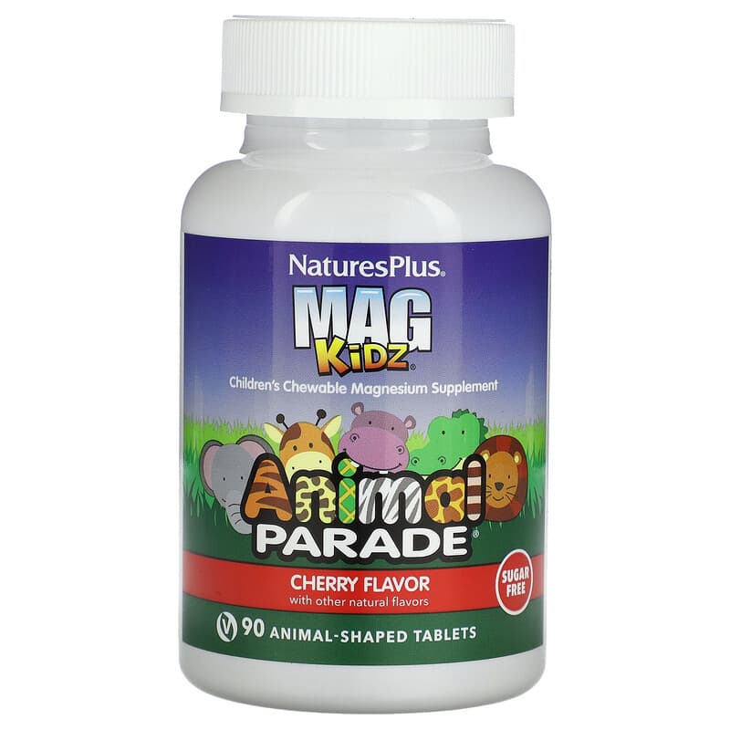 NaturesPlus Animal Parade MagKidz Children's Chewable Magnesium Cherry 90 Animal-Shaped Tablets 3 NaturesPlus Animal Parade MagKidz Children's Chewable Magnesium Cherry 90 Animal-Shaped Tablets 097467299429