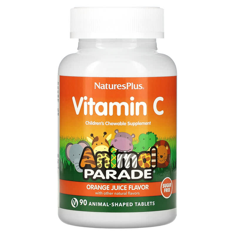 NaturesPlus Animal Parade Vitamin C Children's Chewable Supplement Orange Juice Sugar Free 90 Animal-Shaped Tablets 3 NaturesPlus Animal Parade Vitamin C Children's Chewable Supplement Orange Juice Sugar Free 90 Animal-Shaped Tablets 097467299221