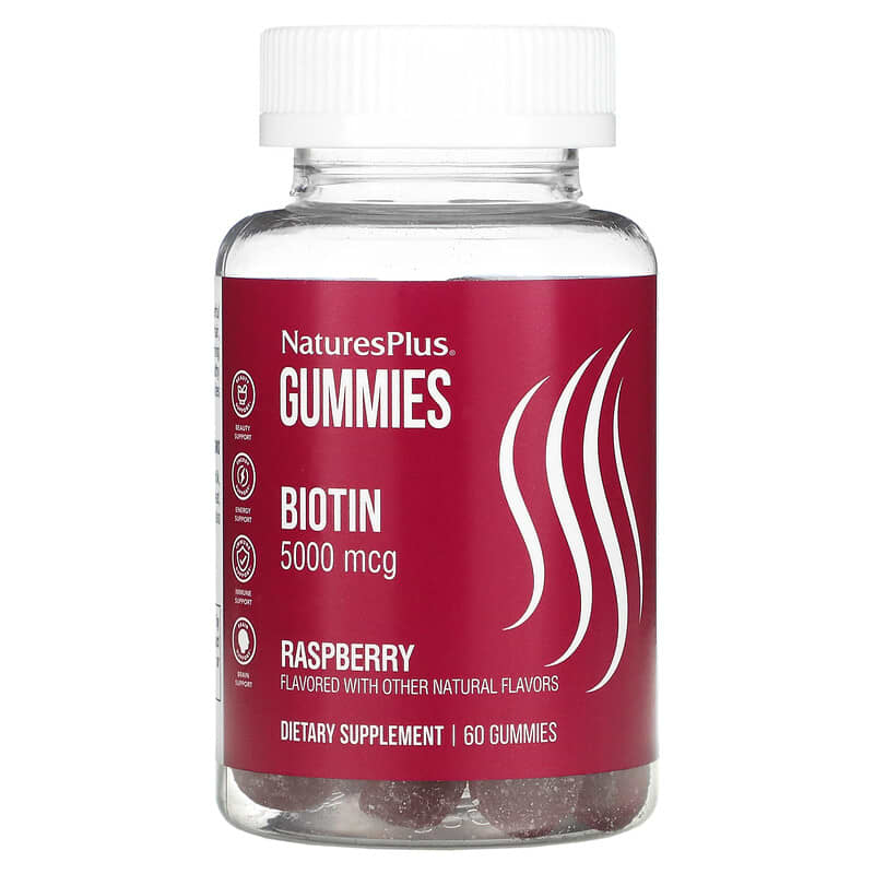 NaturesPlus Biotin Gummies Raspberry 5.000 mcg 60 Gummies 3 NaturesPlus Biotin Gummies Raspberry 5.000 mcg 60 Gummies 097467017948