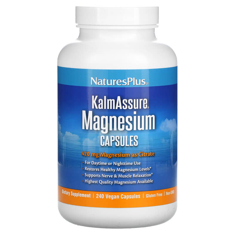 NaturesPlus KalmAssure Magnesium 105 mg 240 Vegan Capsules 3 NaturesPlus KalmAssure Magnesium 105 mg 240 Vegan Capsules 097467336032