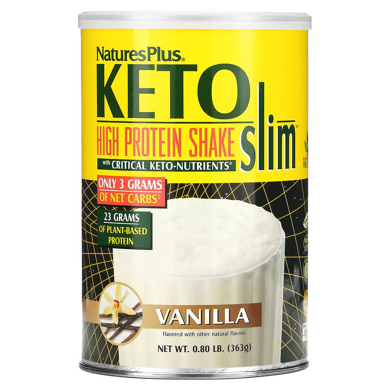 NaturesPlus Keto Slim High Protein Shake Vanilla 0.8 lb (363 g) 3 NaturesPlus Keto Slim High Protein Shake Vanilla 0.8 lb (363 g) 097467473515
