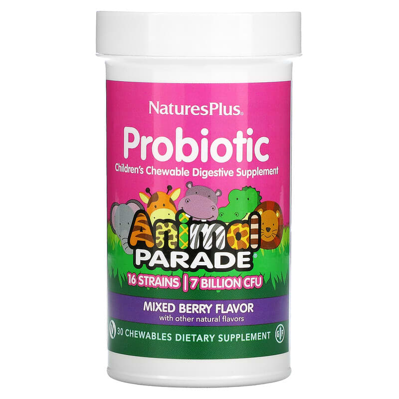 NaturesPlus Probiotic Children's Chewable Digestive Supplement Mixed Berry 30 Chewables 3 NaturesPlus Probiotic Children's Chewable Digestive Supplement Mixed Berry 30 Chewables 097467299443