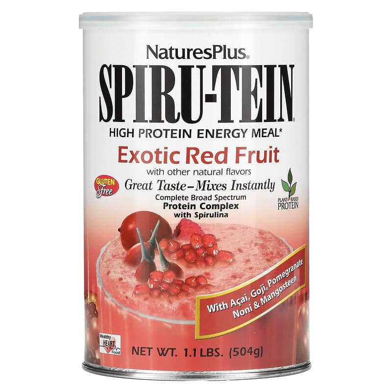 NaturesPlus Spiru-Tein High Protein Energy Meal Exotic Red Fruit 1.1 lbs (504 g) 3 NaturesPlus Spiru-Tein High Protein Energy Meal Exotic Red Fruit 1.1 lbs (504 g) 097467459229