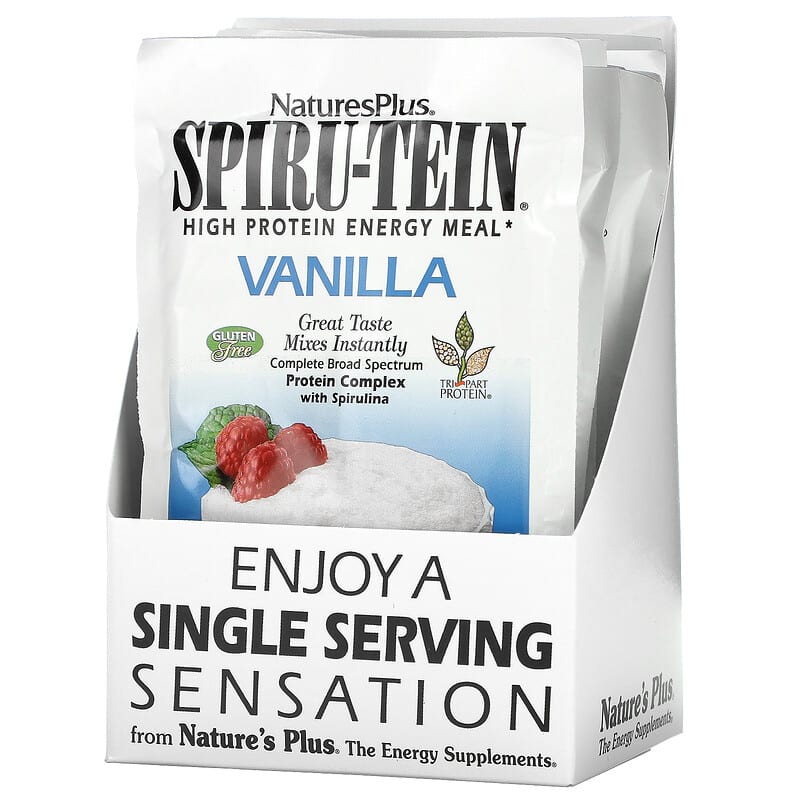 NaturesPlus Spiru-Tein High Protein Energy Meal Vanilla 8 Packets 1.2 oz (34 g) Each 3 NaturesPlus Spiru-Tein High Protein Energy Meal Vanilla 8 Packets 1.2 oz (34 g) Each 097467958210