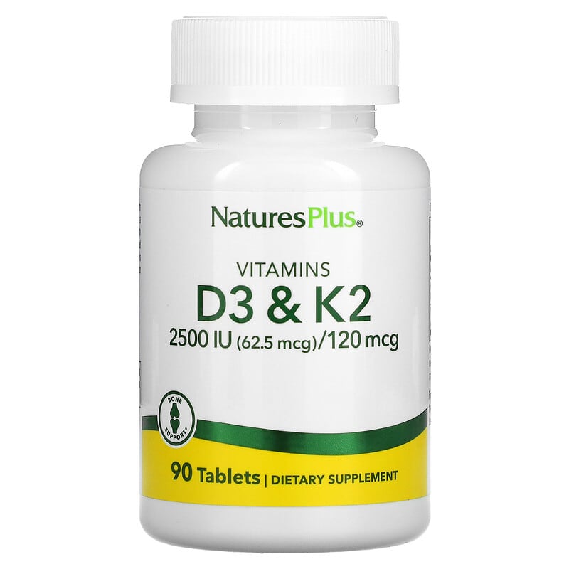 NaturesPlus Vitamins D3 & K2 90 Tablets 3 NaturesPlus Vitamins D3 & K2 90 Tablets 097467104365