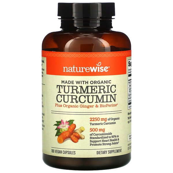 NatureWise Organic Turmeric Curcumin 180 viên 3 naturewise organic turmeric curcumin 180 vegan capsules 77858