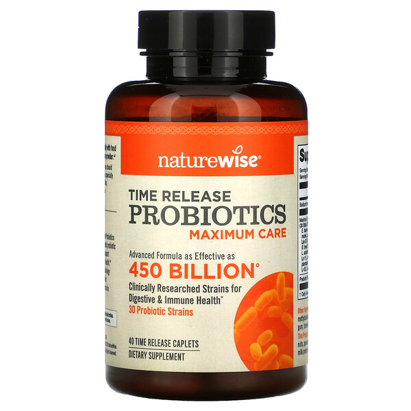 NatureWise Time Release Probiotics Maximum Care 40 Time Release Caplets 3 naturewise time release probiotics maximum care 40 time release caplets 78123