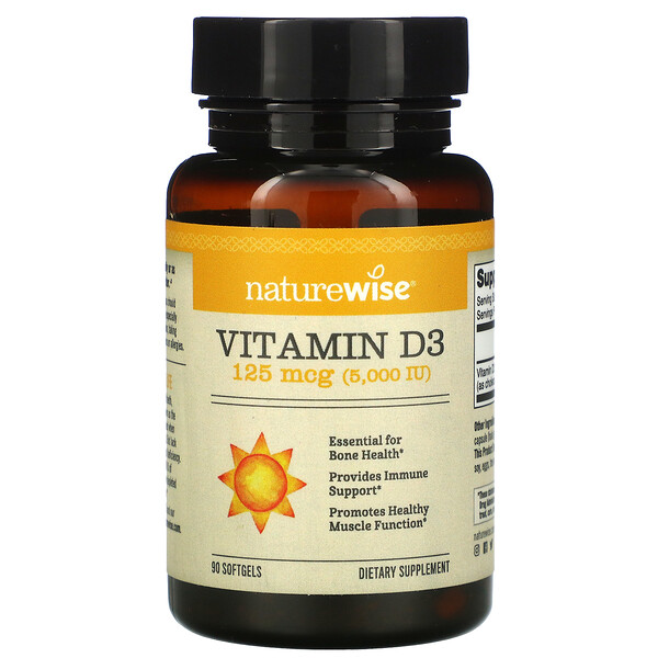 NatureWise Vitamin D3 125 mcg (5.000 IU) 90 Softgels 3 Mua NatureWise Vitamin D3 125 mcg 5