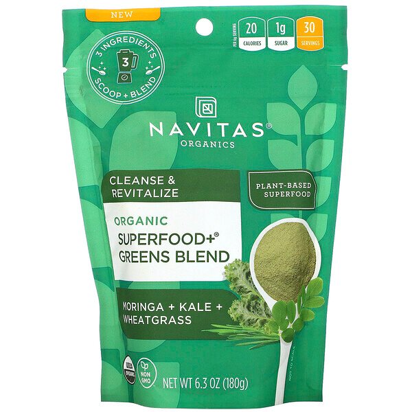 Mua Navitas Organics Organic Superfood+ Greens Blend Moringa + Kale + Wheatgrass 6.3 oz 180 g giảm giá rẻ Hà nội TPHCM