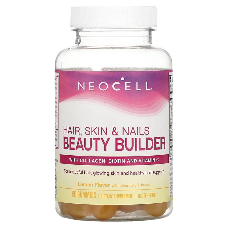 NeoCell Hair Skin & Nails Beauty Builder Lemon 60 Gummies 3 NeoCell Hair Skin & Nails Beauty Builder Lemon 60 Gummies 016185132665