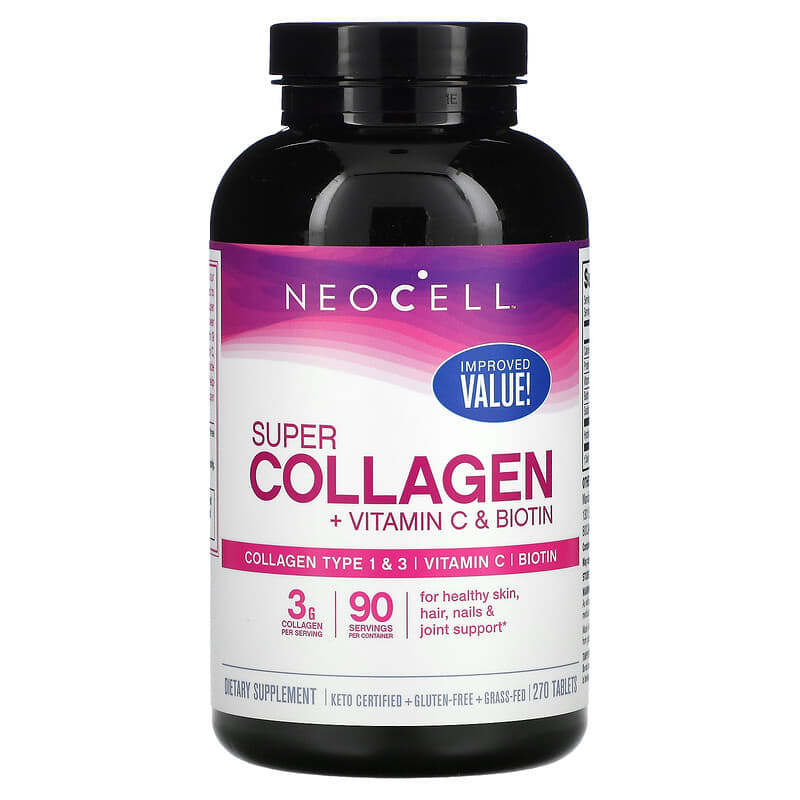 NeoCell Super Collagen + Vitamin C & Biotin 270 Tablets 3 NeoCell Super Collagen + Vitamin C & Biotin 270 Tablets 016185132627