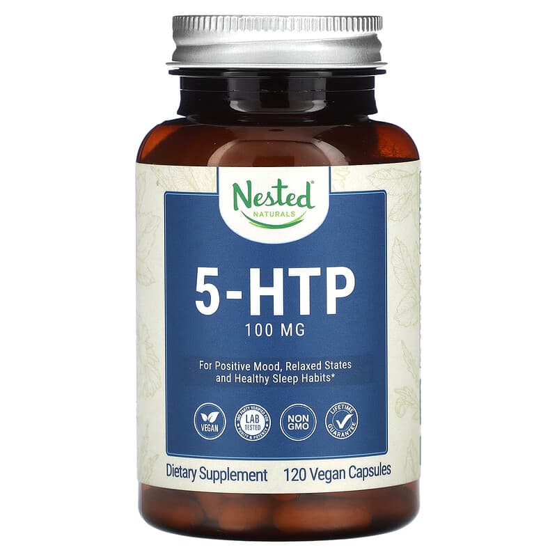 Nested Naturals 5-HTP 100 mg 120 Vegan Capsules 3 Nested Naturals 5-HTP 100 mg 120 Vegan Capsules 852446007095