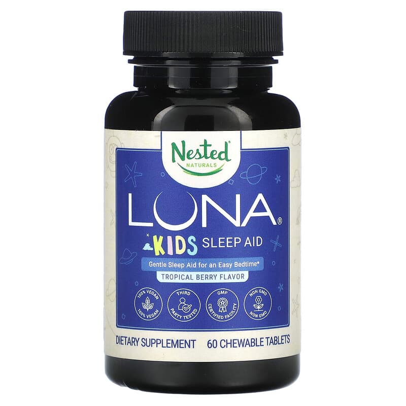 Nested Naturals Luna Kids Sleep Aid Tropical Berry 60 Chewable Tablets 3 Nested Naturals Luna Kids Sleep Aid Tropical Berry 60 Chewable Tablets 852446007118