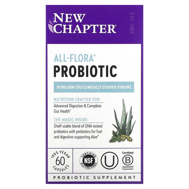 New Chapter All-Flora Probiotic 10 Billion CFU 60 Vegan Capsules 3 New Chapter All-Flora Probiotic 10 Billion CFU 60 Vegan Capsules 727783901835