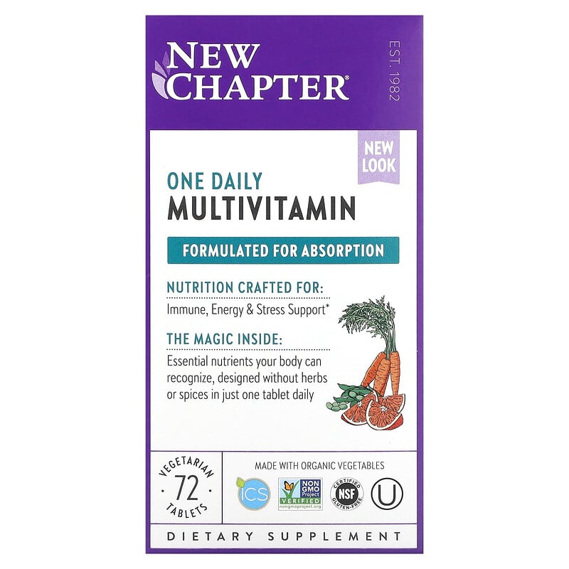 New Chapter One Daily Multivitamin 72 Vegetarian Tablets 3 New Chapter One Daily Multivitamin 72 Vegetarian Tablets 727783003607