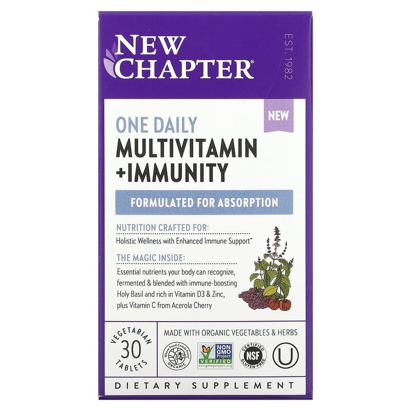 New Chapter One Daily Multivitamin + Immunity 30 Vegetarian Tablets 3 New Chapter One Daily Multivitamin + Immunity 30 Vegetarian Tablets 727783903532