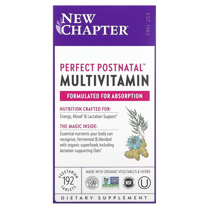 New Chapter Perfect Postnatal Whole-Food Multivitamin 192 viên 3 new chapter perfect postnatal whole food multivitamin 192 vegetarian tablets 70517