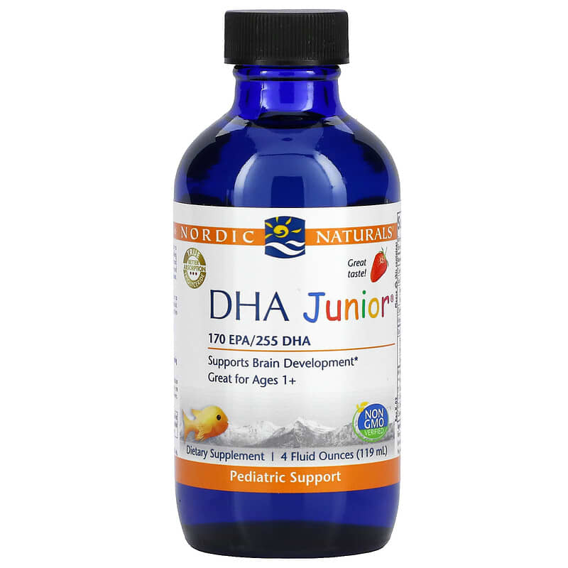 Nordic Naturals DHA Junior Ages 1+ Strawberry 4 fl oz (119 ml) 3 Nordic Naturals DHA Junior Ages 1+ Strawberry 4 fl oz (119 ml) 768990031830