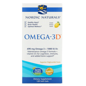 Mua Nordic Naturals Omega-3D Lemon 120 Soft Gels giảm giá rẻ Hà nội TPHCM