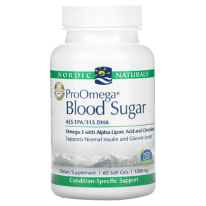Nordic Naturals ProOmega Blood Sugar 1000 mg 60 Softgels 768990121708